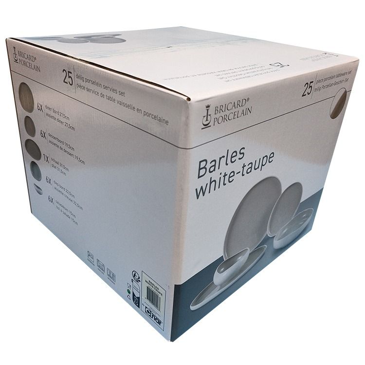 Bricard Barles Serviesset 25-delig Organisch Porselein Wit