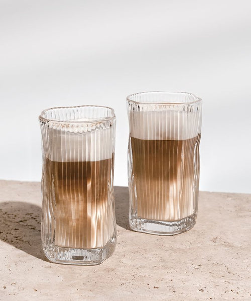 Aesthetic Geribbelde Wave Longdrinkglazen - 270ml (6 Stuks)