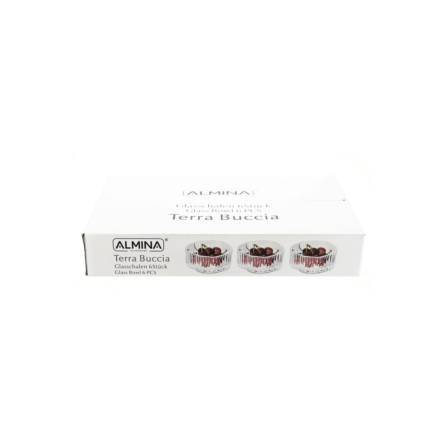 Almina Terra Buccia Glazen Schaaltjes - 6 Stuks - Transparant Ribbelglas