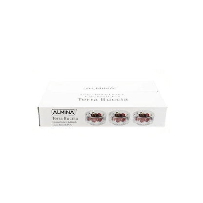 Almina Terra Buccia Glazen Schaaltjes - 6 Stuks - Transparant Ribbelglas