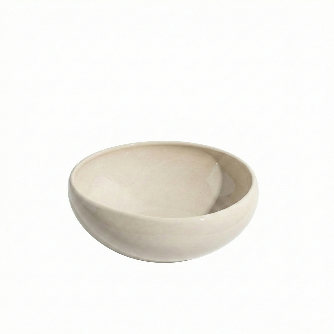 Wave Biscuit Schaal - Ø 23 cm - Hoogwaardig Porselein - Beige Serveerkom &amp; Saladeschaal