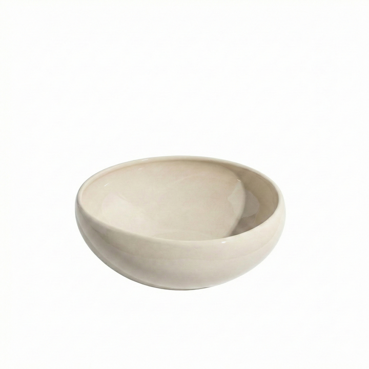 Wave Biscuit Schaal - Ø 23 cm - Hoogwaardig Porselein - Beige Serveerkom &amp; Saladeschaal