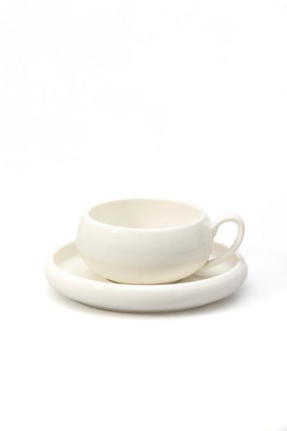 Almina Belicia 12-delige Koffieset - Porseleinen Kop en Schotel - 6 Personen - 220ml - Wit