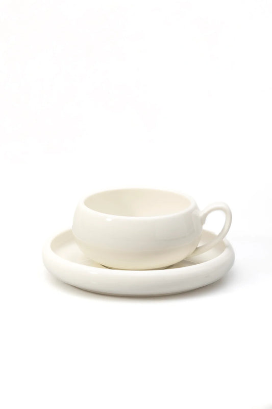 Almina Belicia 12-delige Koffieset - Porseleinen Kop en Schotel - 6 Personen - 220ml - Wit