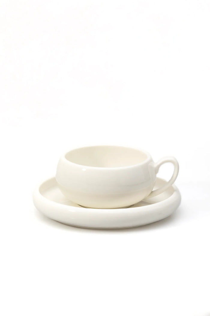 Belicia 12-delige Koffieset - Porseleinen Kop en Schotel - 6 Personen - 220ml - Wit
