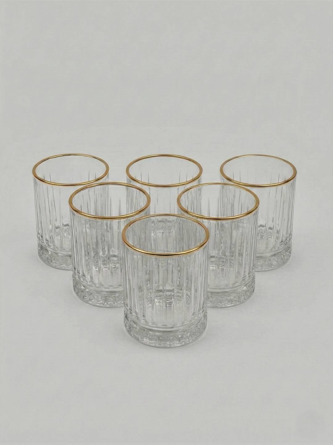 Elisa Drinkglazen Set (6 stuks) – 240ml – Luxe Tumblers met Gouden Rand