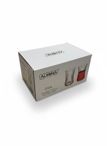Elisa Turkse Theeglazen Set (6 Stuks) – 175ml – Luxe Geribbeld Design – Helder Glas