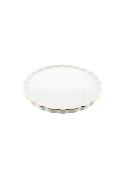 Almina Flores Serviesset – 27-delig Wit Porselein met Gouden Rand – Klassiek & Elegant