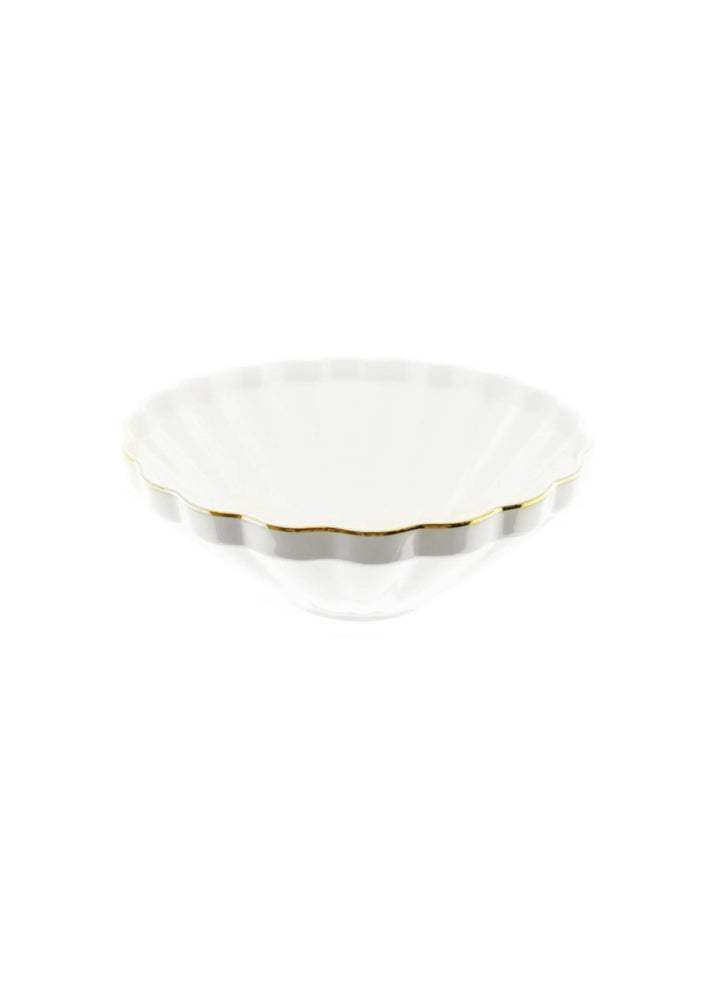 Flores Serviesset – 27-delig Wit Porselein met Gouden Rand – Klassiek &amp; Elegant