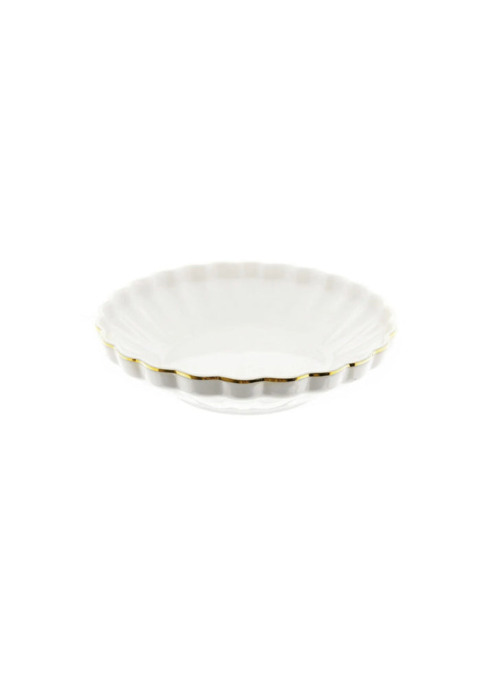 Flores Serviesset – 27-delig Wit Porselein met Gouden Rand – Klassiek &amp; Elegant