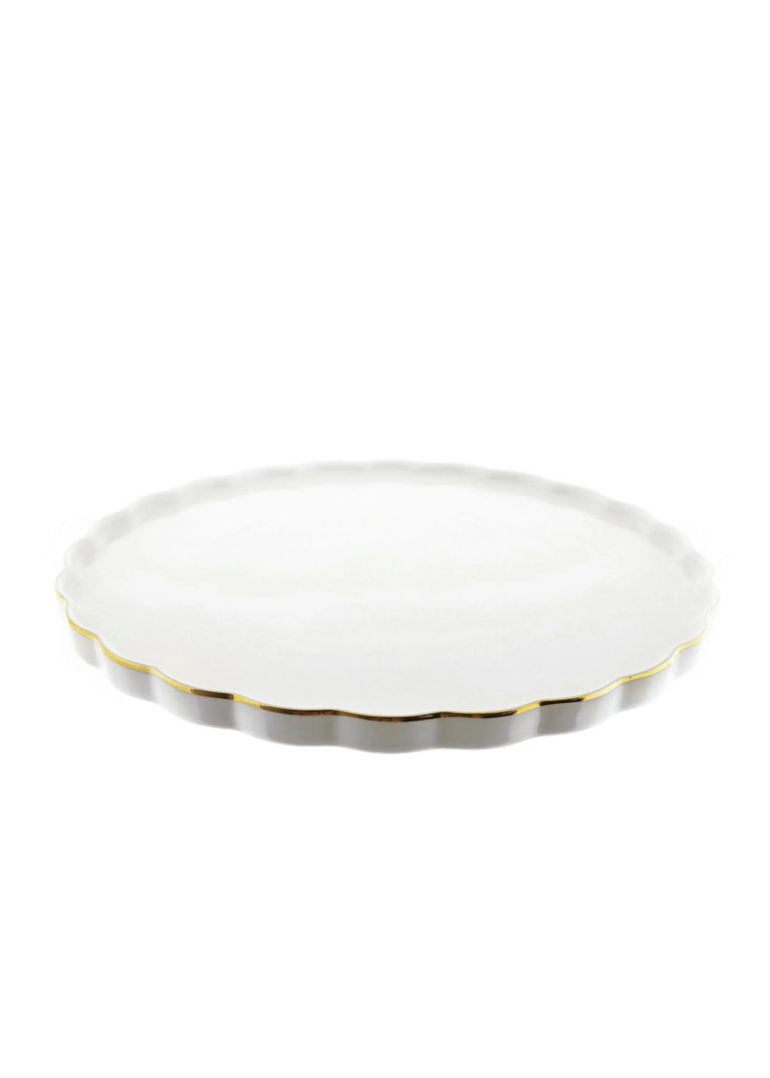 Flores Serviesset – 27-delig Wit Porselein met Gouden Rand – Klassiek &amp; Elegant