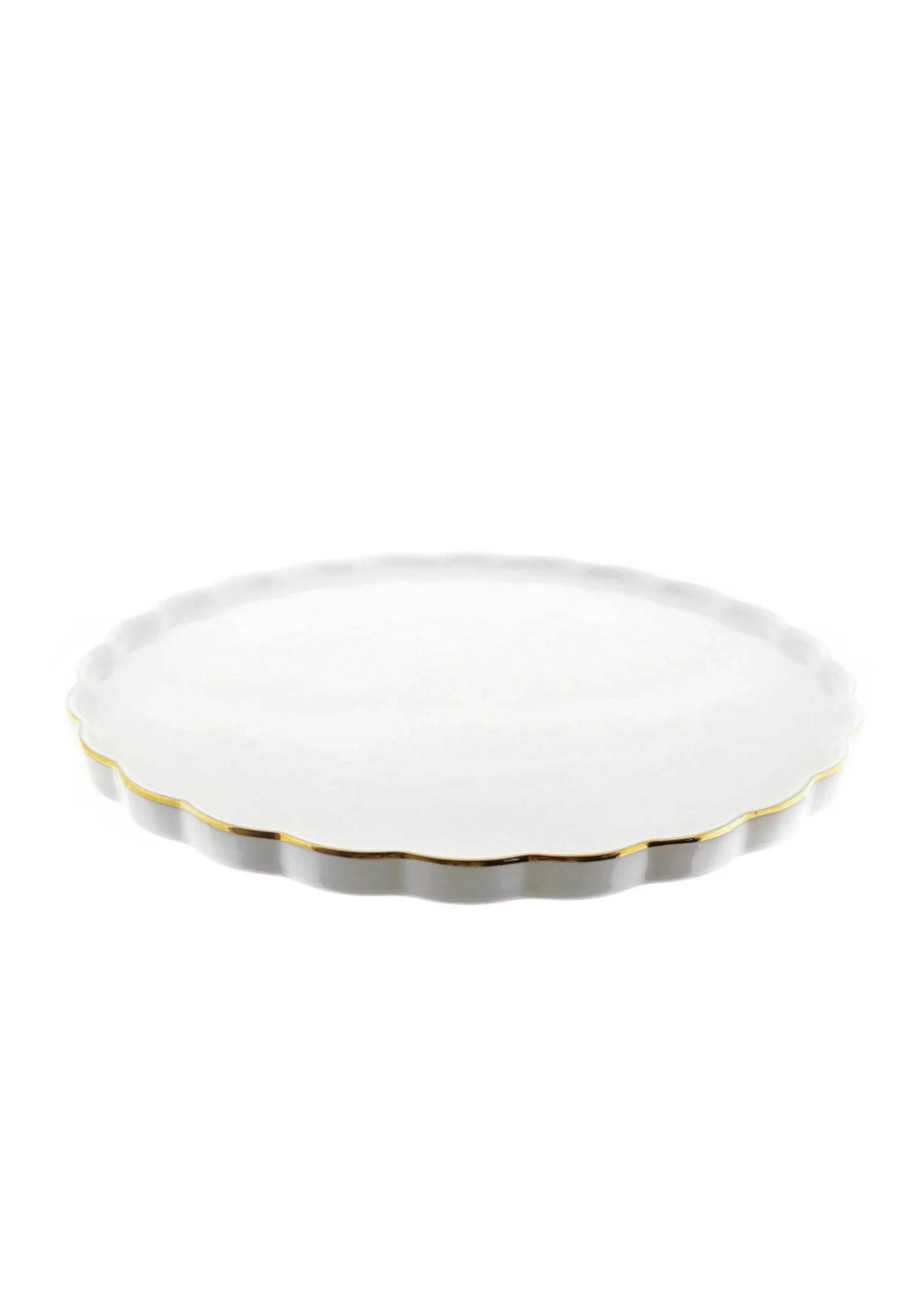 Almina Flores Serviesset – 27-delig Wit Porselein met Gouden Rand – Klassiek & Elegant