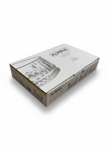 Elisa Golden Glazen Schaaltjes - 6 Stuks - Met Luxe Gouden Rand