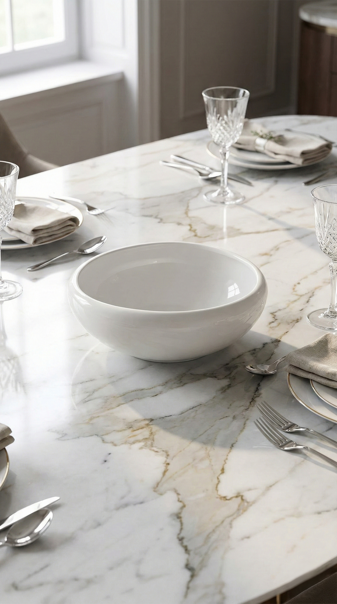 Wave schaal Wit - Luxe Porseleinen Kom - Ø 23 cm - Modern Design