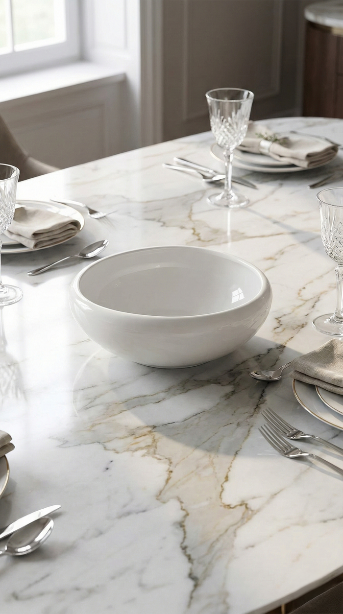 Wave schaal Wit - Luxe Porseleinen Kom - Ø 23 cm - Modern Design