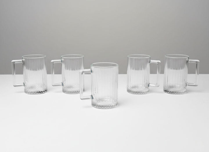 Bavary 6-delige Glazenset met Oor - Robuuste Glazen Bekers