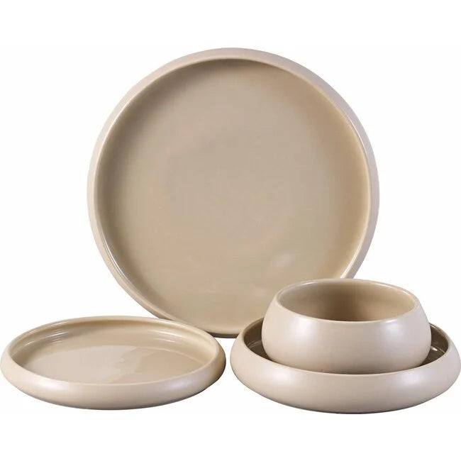 Bavary Chubby Serviesset – Beige – 24-delig (6 Personen)