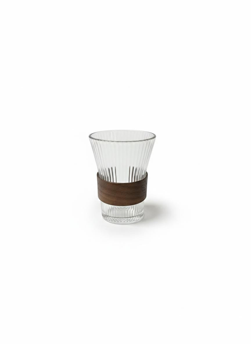 Bavary Luxe Karaf Set – 7-delig – Geribbeld Glas met Houten Detail