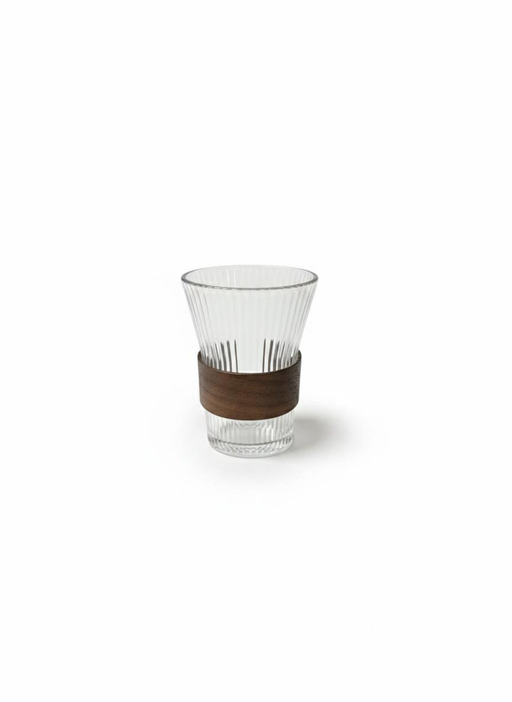 Bavary Luxe Karaf Set – 7-delig – Geribbeld Glas met Houten Detail