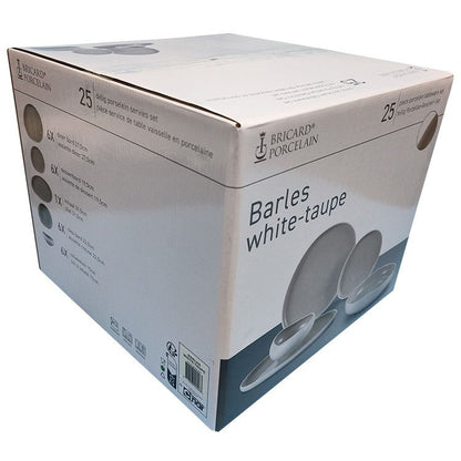 Bricard Barles Serviesset 25-delig Organisch Porselein Wit