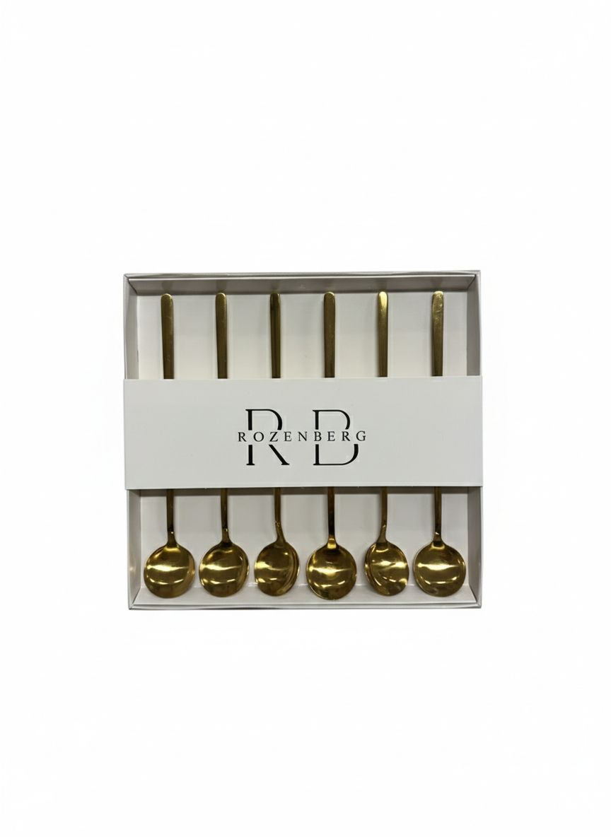 Luxe Gouden Latte Macchiato Lepels – Set van 6 – Lange Steel – RVS