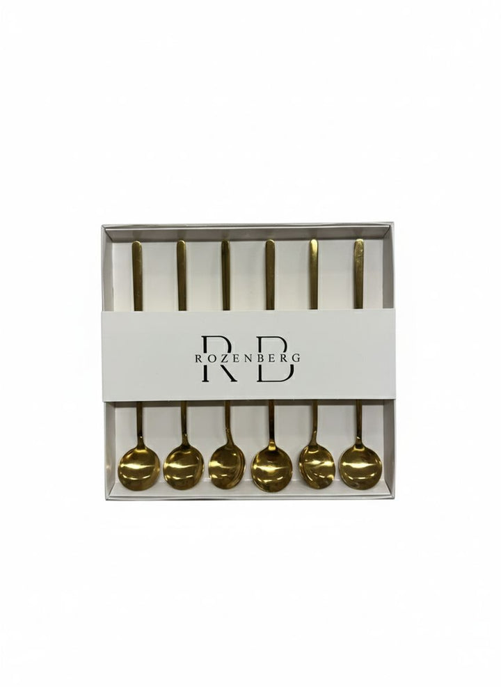Luxe Gouden Latte Macchiato Lepels – Set van 6 – Lange Steel – RVS