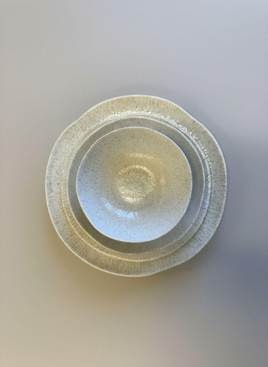 Ipek Dune Serviesset 24-delig – Porselein – Beige Gespikkeld – Organische Vorm – Modern & Rustiek