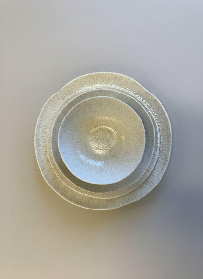 Ipek Dune Serviesset 24-delig – Porselein – Beige Gespikkeld – Organische Vorm – Modern & Rustiek