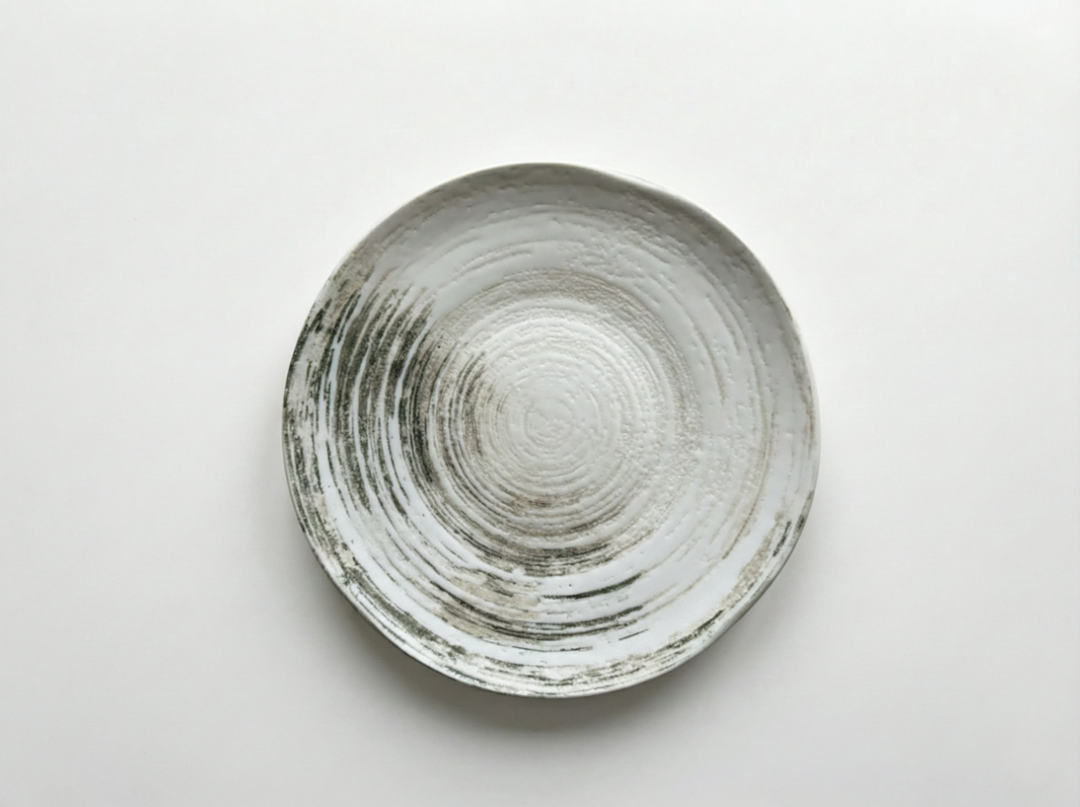 Ipek Olive Serviesset 24-delig – Porselein – Wit met Groene Swirl – Artistiek &amp; Modern