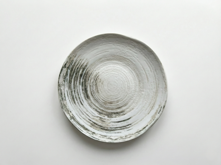 Ipek Olive Serviesset 24-delig – Porselein – Wit met Groene Swirl – Artistiek &amp; Modern