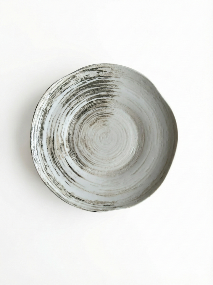 Ipek Olive Serviesset 24-delig – Porselein – Wit met Groene Swirl – Artistiek &amp; Modern