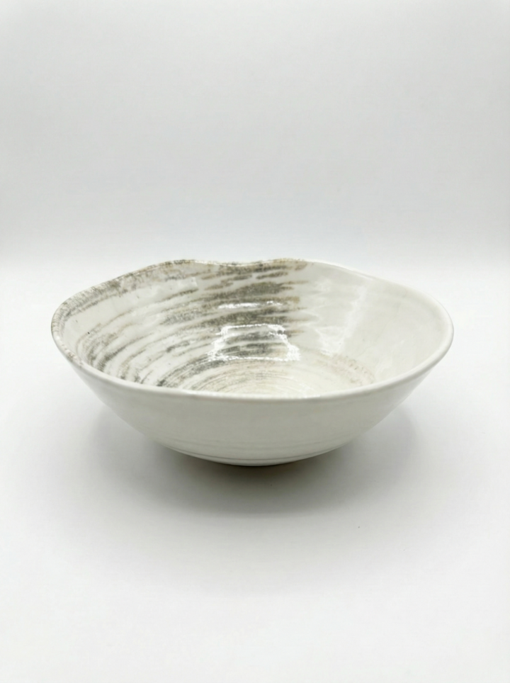 Ipek Olive Serviesset 24-delig – Porselein – Wit met Groene Swirl – Artistiek &amp; Modern