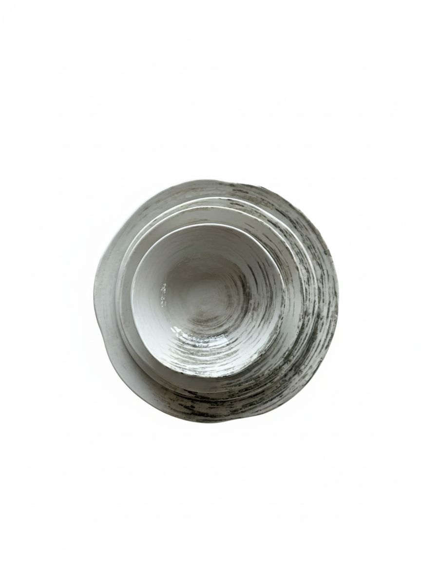 Ipek Olive Serviesset 24-delig – Porselein – Wit met Groene Swirl – Artistiek &amp; Modern