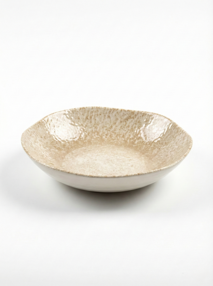 Ipek Pearl Serviesset 24-delig – Porselein – Beige met Parelmoer Glans – Reliëf Structuur