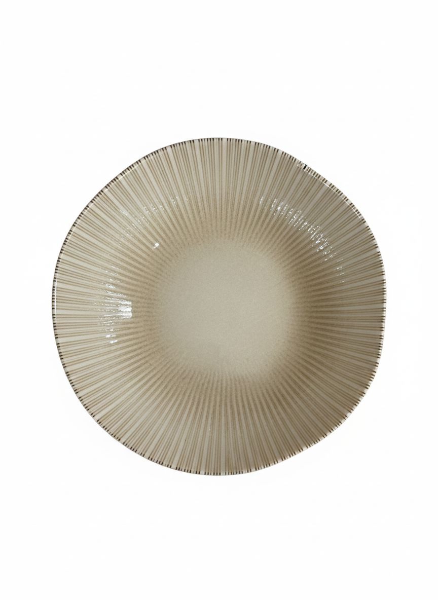 Ipek Sahara Serviesset 24-delig – Porselein – Beige met Lijnenstructuur – Modern &amp; Sfeervol