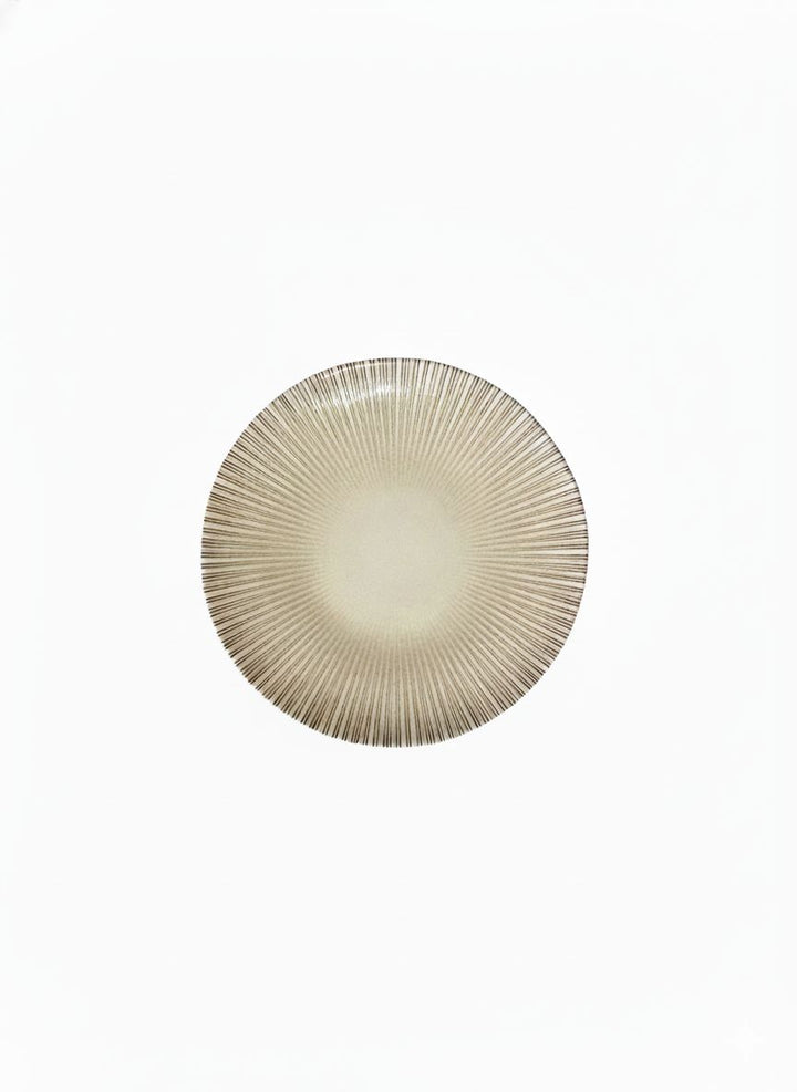 Ipek Sahara Serviesset 24-delig – Porselein – Beige met Lijnenstructuur – Modern &amp; Sfeervol