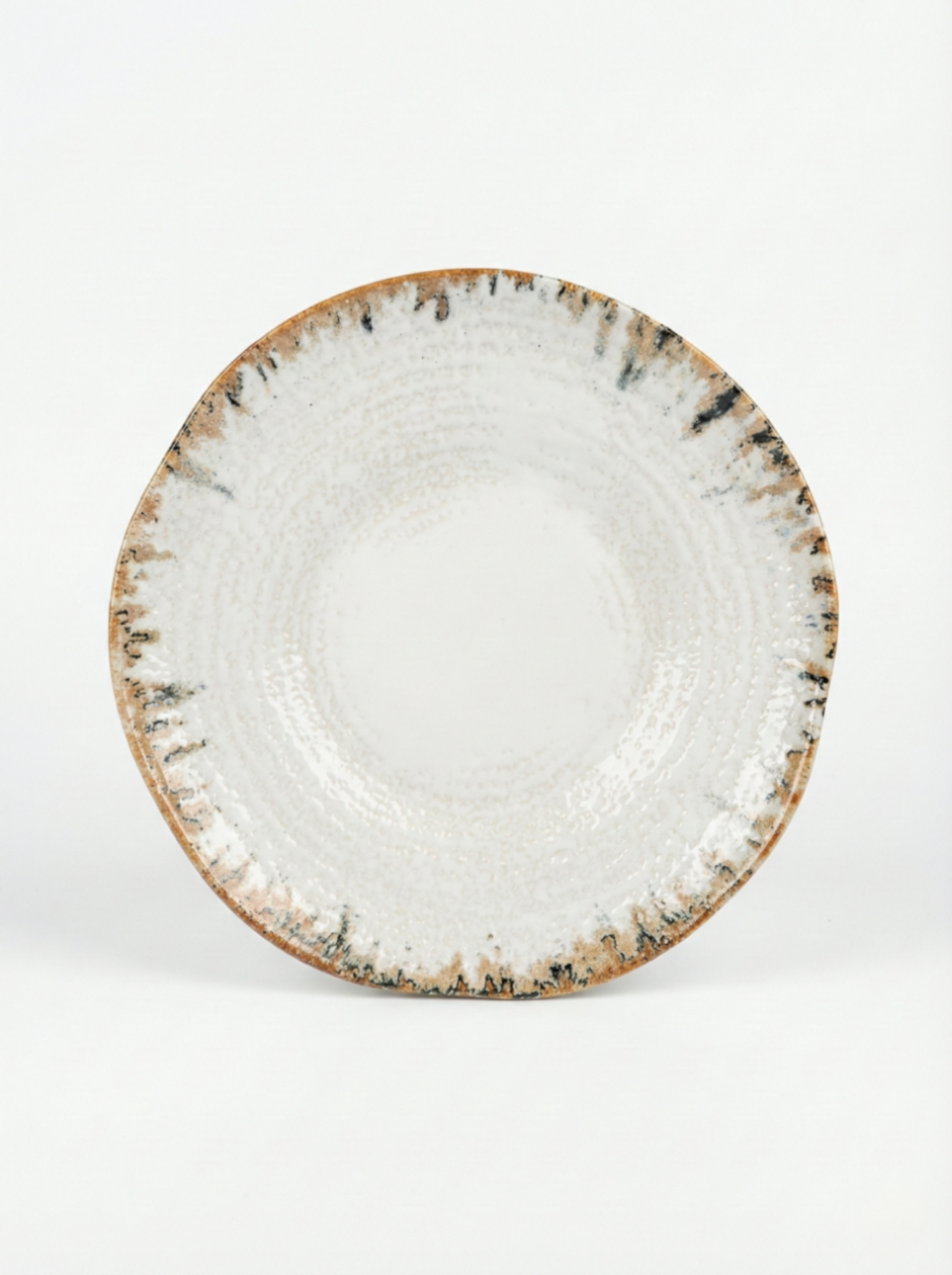 Ipek Terra Serviesset 24-delig – Porselein – Crème met Bruine Rand – Aards & Rustiek Design
