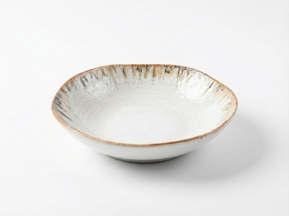 Ipek Terra Serviesset 24-delig – Porselein – Crème met Bruine Rand – Aards & Rustiek Design