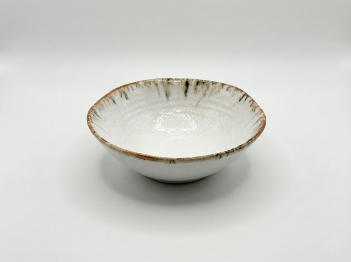 Ipek Terra Serviesset 24-delig – Porselein – Crème met Bruine Rand – Aards &amp; Rustiek Design