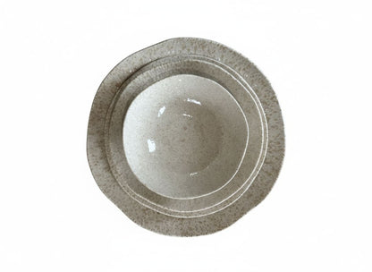 Ipek Pearl Serviesset 24-delig – Porselein – Beige met Parelmoer Glans – Reliëf Structuur